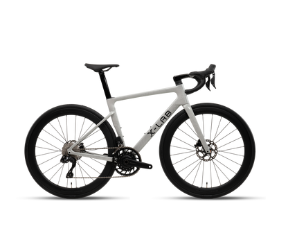 X-LAB RS7 Di2 carbon road bike in Angel Wing White with Shimano 105 Di2 electronic shifting and Branta C45 carbon wheels