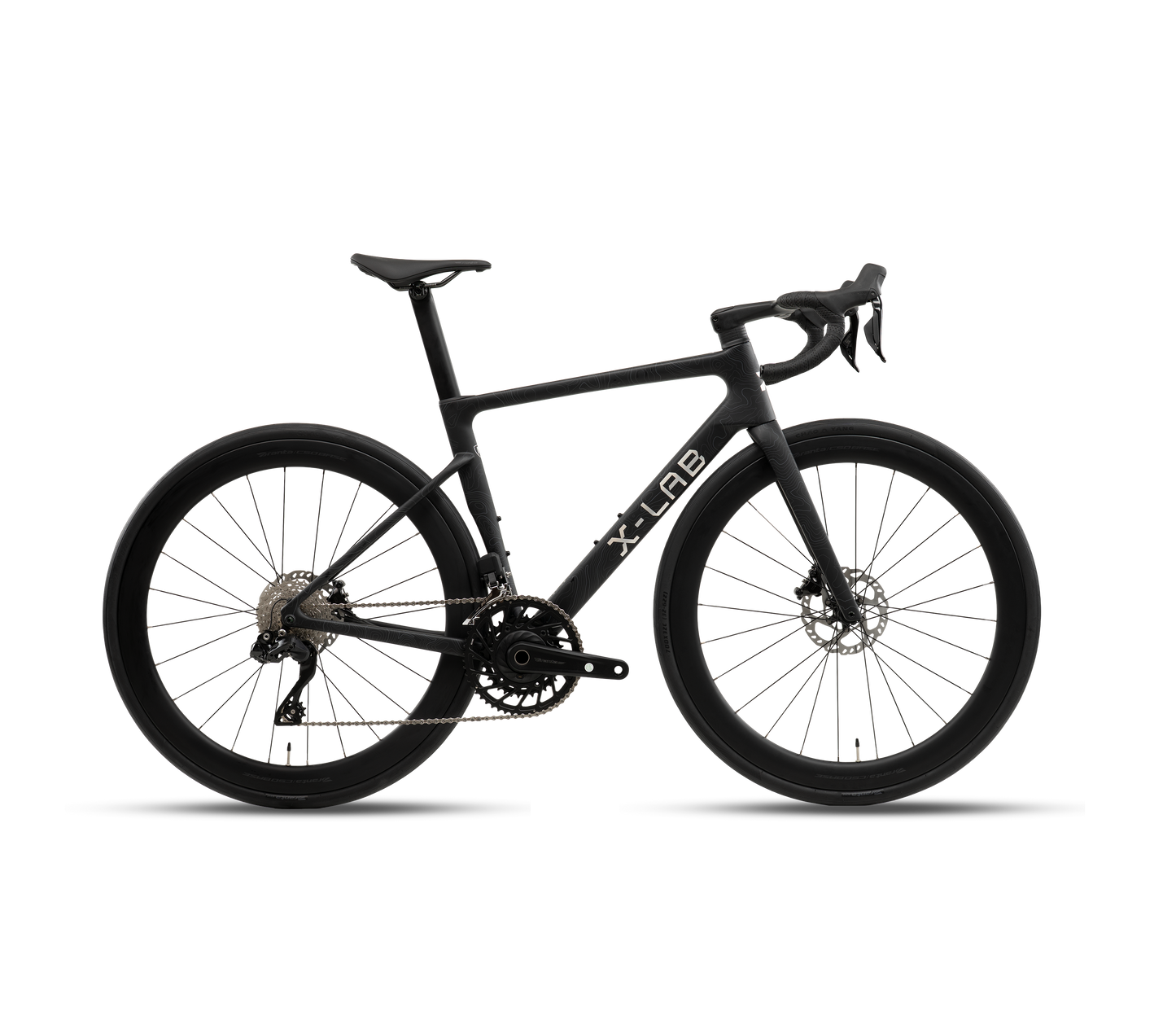 X-LAB RS7 Di2 carbon road bike in Singularity Black with Shimano 105 Di2 electronic shifting and Branta C45 carbon wheels