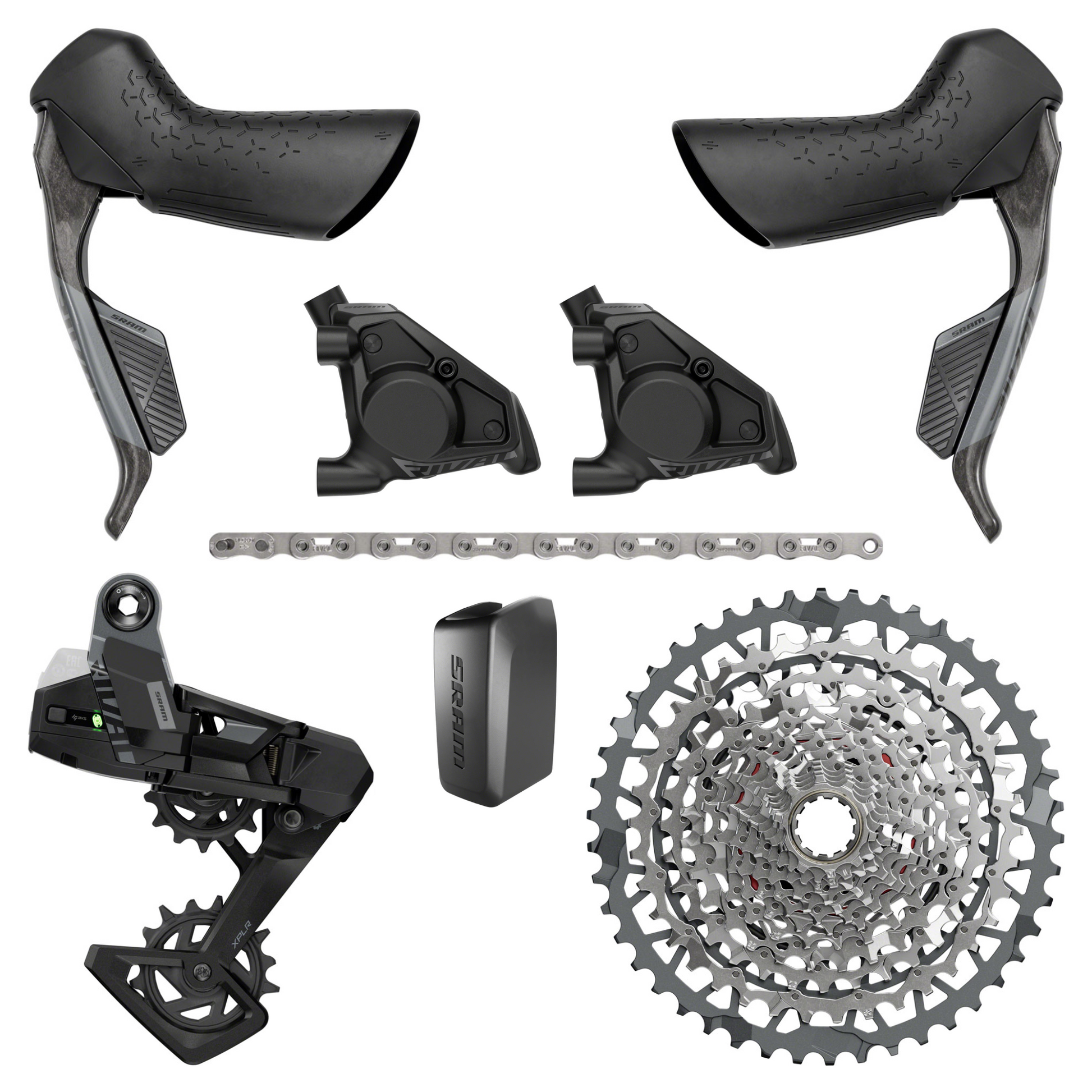 NEW SRAM Rival XPLR AXS E1 Groupset Kit - 1x, 13-speed, 10-46t - Grave NEW SRAM Rival XPLR AXS E1 Groupset Kit - 1x, 13-speed, 10-46t - Grave