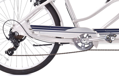 NEW DEMO Schwinn Tango Tandem Beach Cruiser 26" Wheels Aluminum Frame Silver