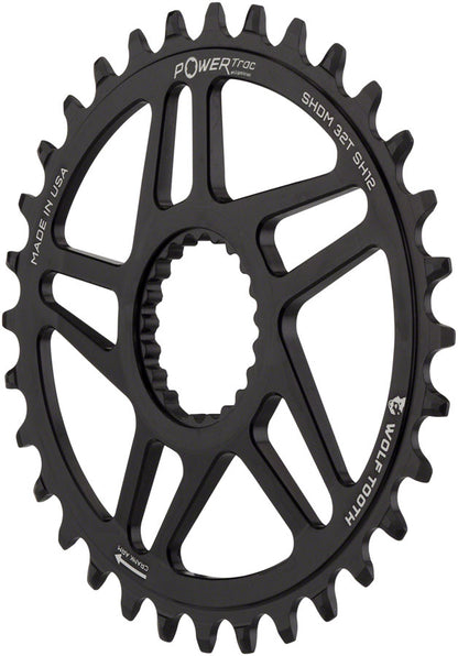 NEW Wolf Tooth Elliptical Direct Mount Chainring - 32t, Shimano Direct Mount, Boost, 3mm Offset, Requires 12-Speed Hyperglide+ Chain, Black - Around the Cycle