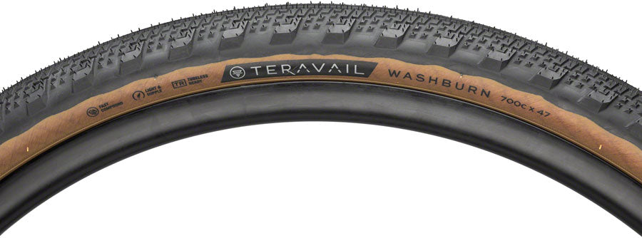NEW Teravail Washburn Tire - 700 x 47, Tubeless, Folding, Tan, Light and Supple - Around the Cycle