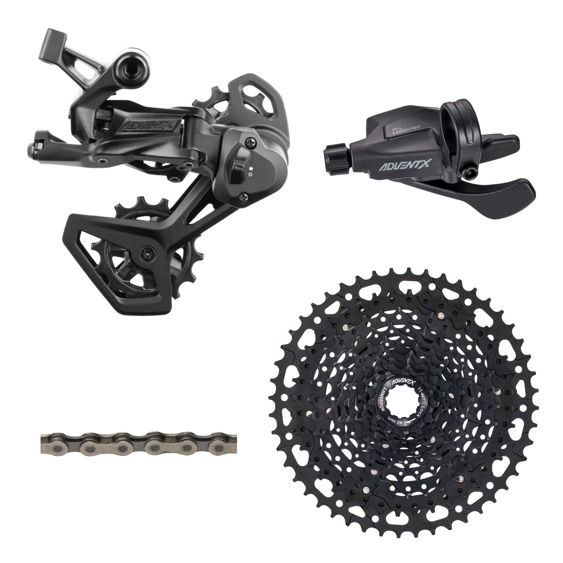 NEW microSHIFT Advent X Flat Bar 1x Groupset 10 Speed, 11-48t, V2 Re