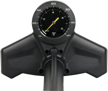 NEW Topeak Joeblow Urban Ex Floor Pump - Steel Barrel / Plastic Base,  3.5" Base Mount Gauge, 120 Psi /8 Bar, Smarthead, Black/Sand - Around the Cycle