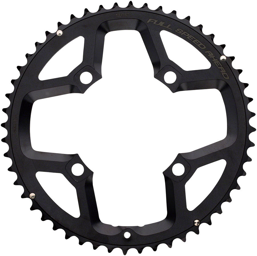 NEW Full Speed Ahead Gossamer ABS Chainring - 52t, 110 Full Speed Ahead ABS BCD, 4-Bolt, Aluminum, N10/N11, Black - Around the Cycle