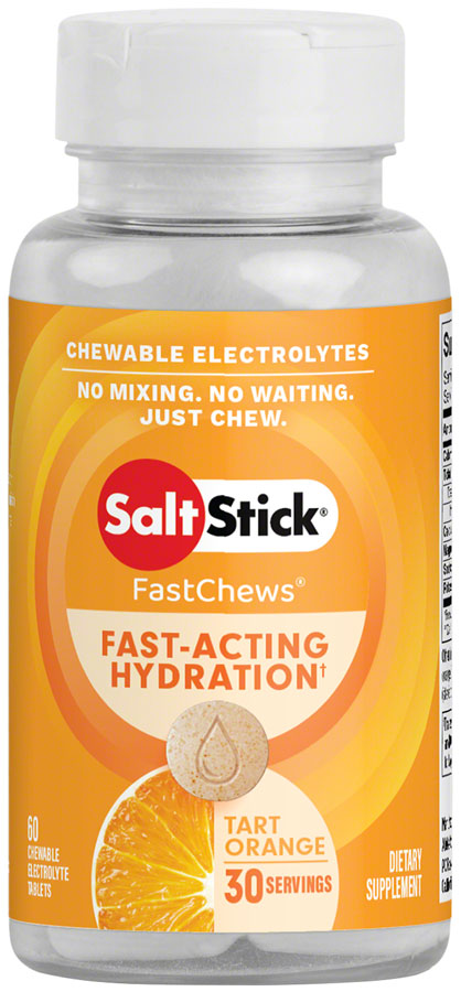 NEW SaltStick Fastchews Chewable Electrolyte Tablets: Bottle of 60, Orange - Around the Cycle