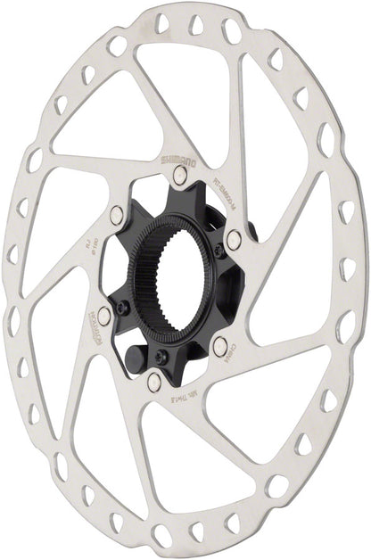 NEW Shimano STEPS RT-EM600-M Disc Brake Rotor with Integrated Speed Sensor Magnet - 180mm, Center Lock, For eBike, Silver