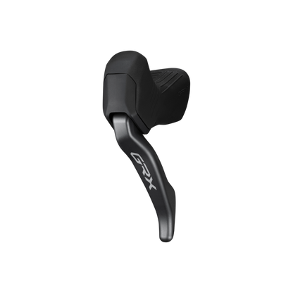 NEW Shimano GRX ST-RX825 Di2 Shift/Brake Lever with BR-RX820 Hydraulic Disc Brake Caliper - Left/Front, 1x, Flat Mount Caliper, Black - Around the Cycle
