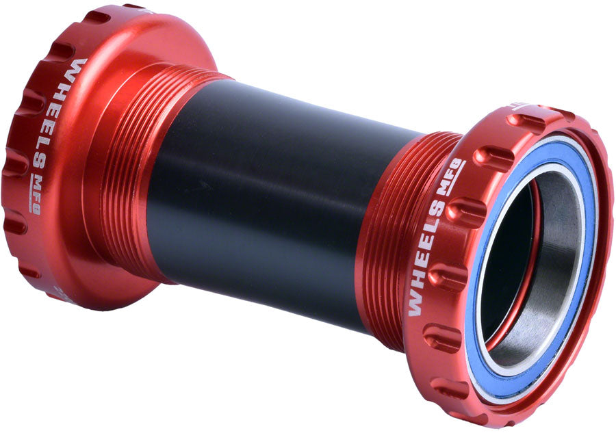 NEW Wheels Manufacturing BSA Bottom Bracket - DUB Spindle, ABEC 3, Red