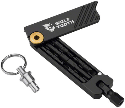 NEW Wolf Tooth 6-Bit Hex Wrench Multi-Tool with Keyring - Gold