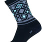 NEW SockGuy Diamond Crew Socks - 6 inch, Black/Gray/Blue, Small/Medium