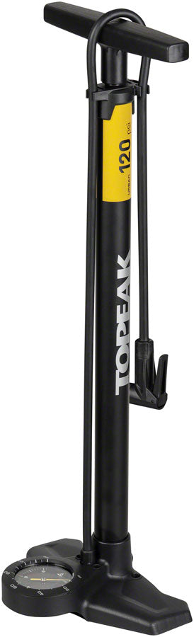 NEW Topeak Joeblow Urban Ex Floor Pump - Steel Barrel / Plastic Base,  3.5" Base Mount Gauge, 120 Psi /8 Bar, Smarthead, Black/Sand - Around the Cycle