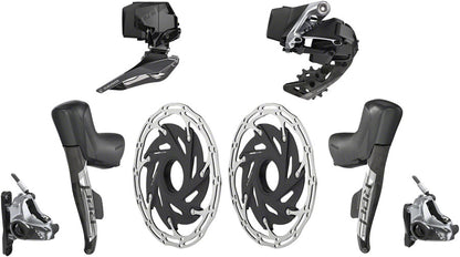 NEW SRAM RED eTap AXS Electronic 2x12-Speed Road Groupset - HRD Brake/Shift Levers, Flat Mnt Disc Brakes, CL Rotors, Front/Rear Derailleurs