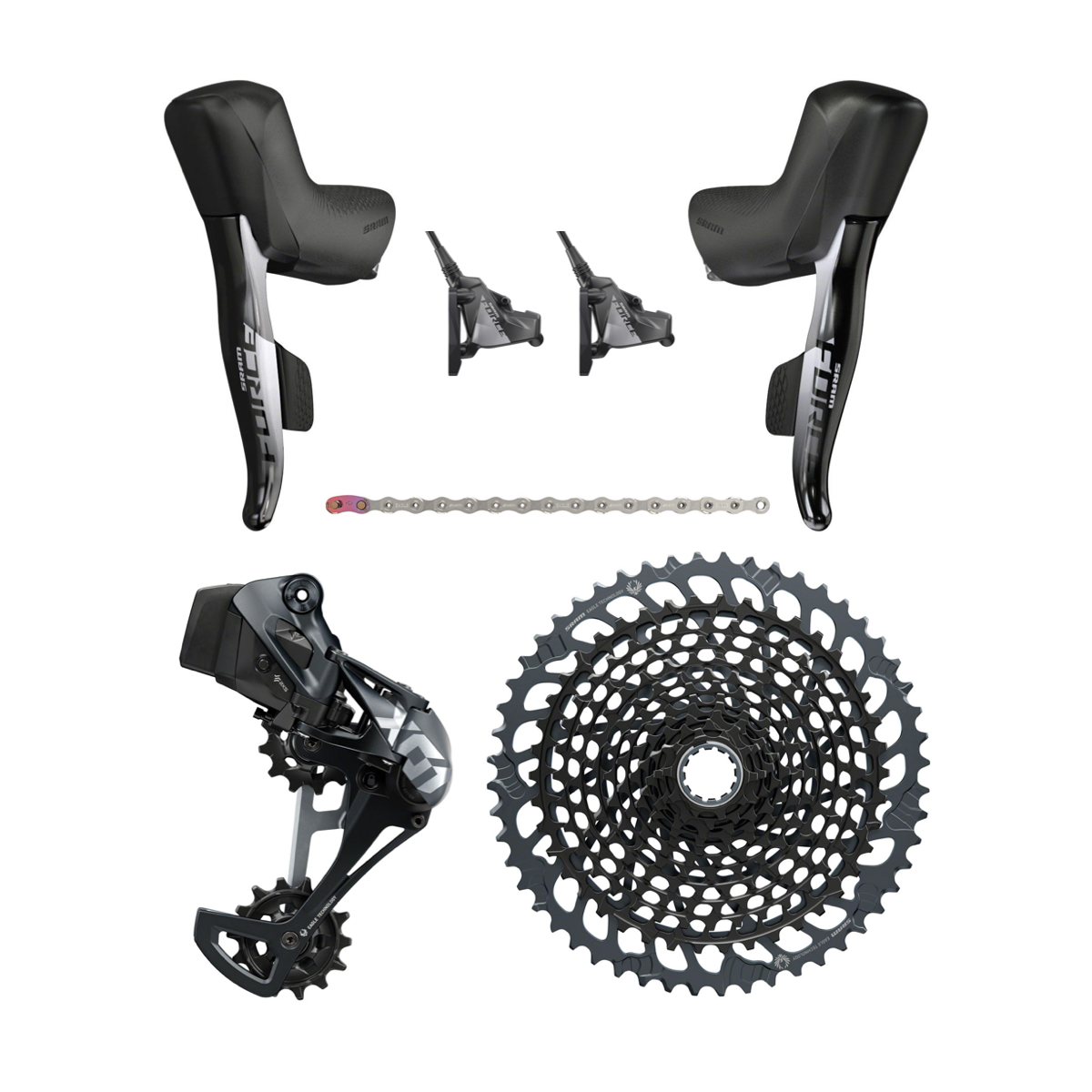 NEW SRAM Force X01 Eagle eTap AXS Mullet Groupset Kit - 1x12 speed, Gr ...