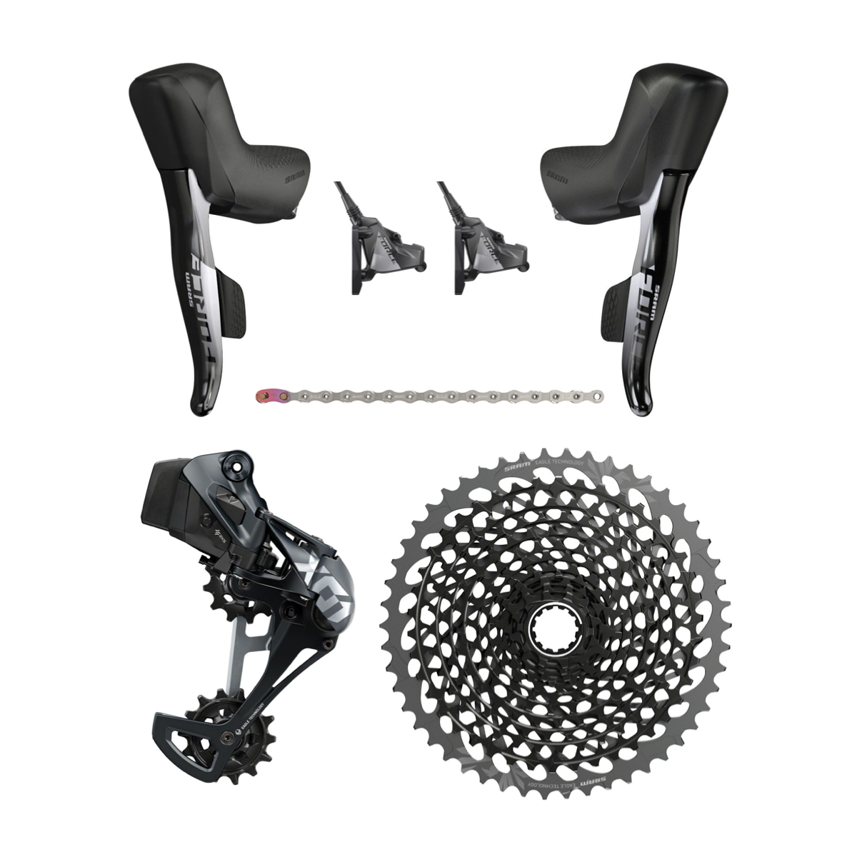 NEW SRAM Force X01 Eagle eTap AXS Mullet Groupset Kit - 1x12 speed, Gravel, D1