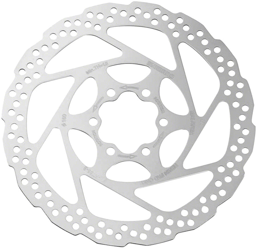 NEW Shimano Deore SM-RT56-SP Disc Brake Rotor - 160mm, 6-Bolt, For Resin Pads Only, Silver - Around the Cycle