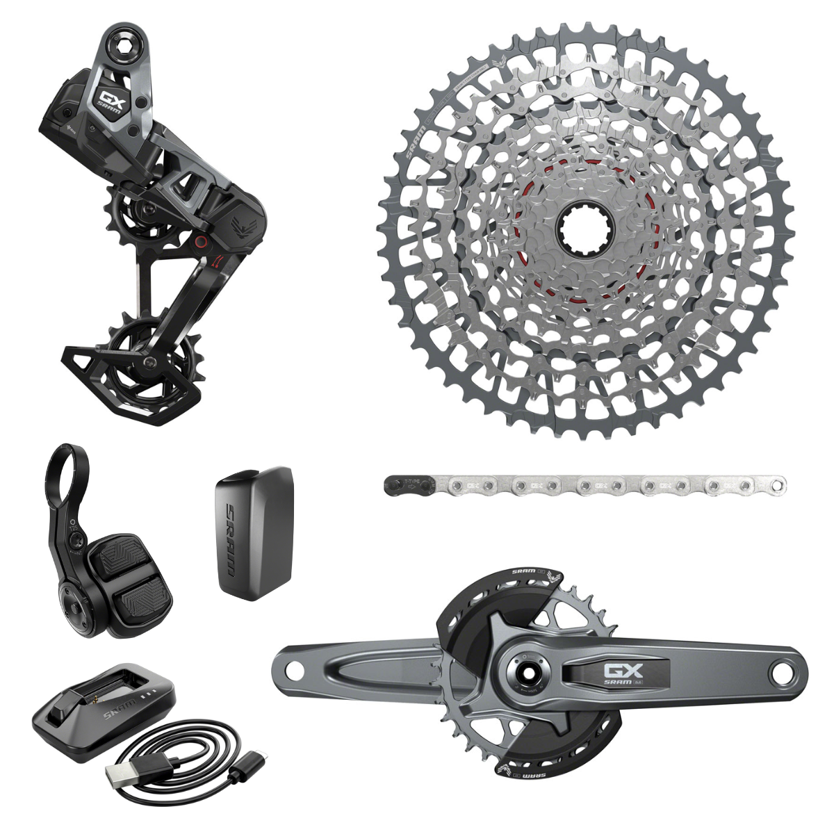 NEW SRAM GX T-Type Eagle Transmission Groupset - 32t Chainring, AXS POD Controller, 10-52t Cassette, Rear Derailleur, Chain - MTB, 1x12,  XD or HG, UDH Only