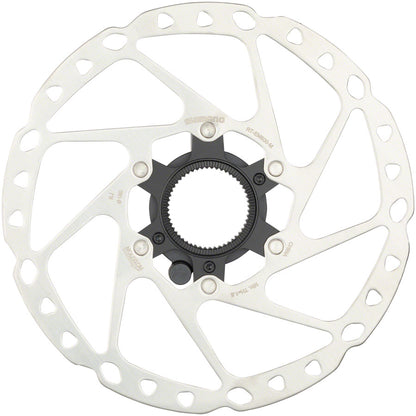 NEW Shimano STEPS RT-EM600-M Disc Brake Rotor with Integrated Speed Sensor Magnet - 180mm, Center Lock, For eBike, Silver