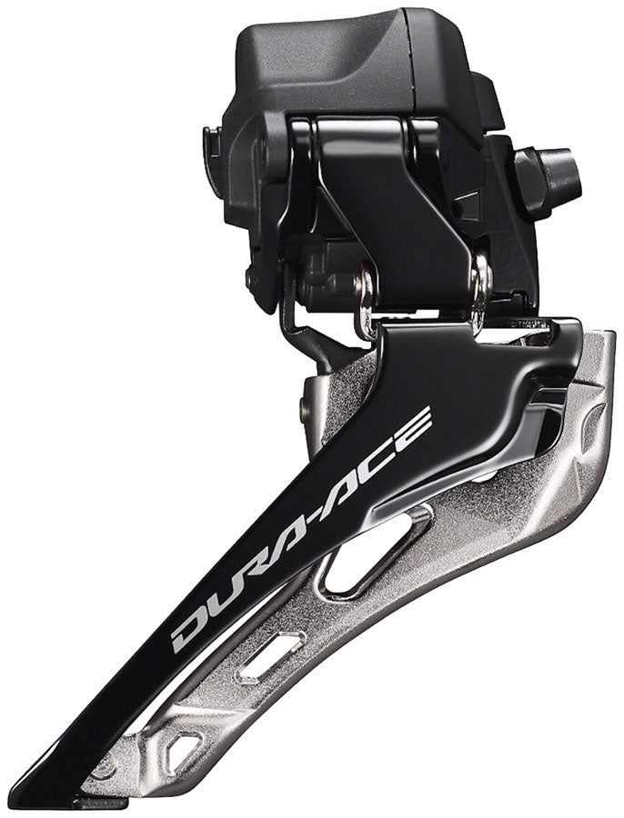 NEW Shimano Dura-Ace FD-R9250 Di2 Front Derailleur - 2x12-Speed, Braze-on, Down Swing, For 50-55t Max, Black/Silver - Around the Cycle