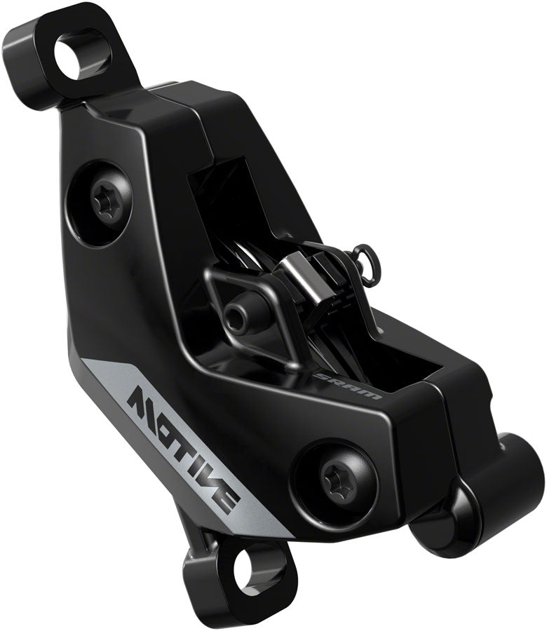 NEW SRAM Motive Silver Disc Brake and Lever - Rear or Front, 2000mm Hose, Post Mount, 4-Piston, Aluminum Lever, Black, A1