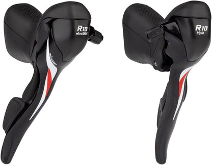 NEW microSHIFT R10 Drop Bar Shift Lever Set - 3 x 10-Speed, Shimano Compatible, Black - Around the Cycle