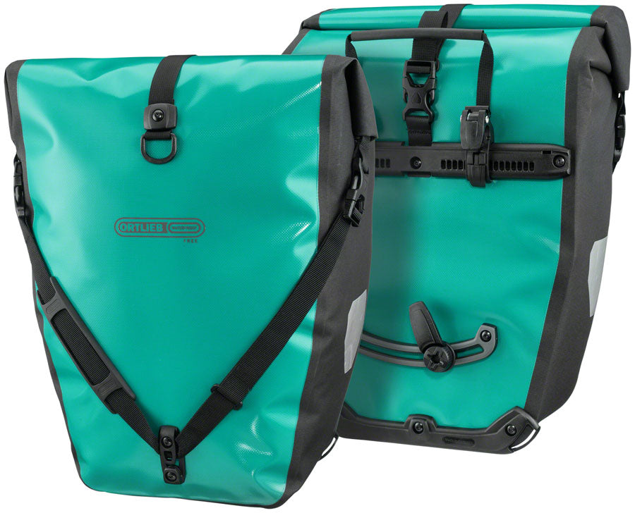 NEW Ortlieb Back-Roller Free Pannier - 40L, Pair, Lagoon/Black - Around the Cycle
