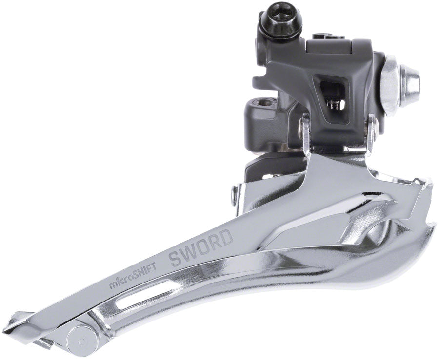 NEW microSHIFT Sword Front Derailleur - 10-Speed, Double, 46-52t Max Ring, Braze-On, Sword Compatible - Around the Cycle