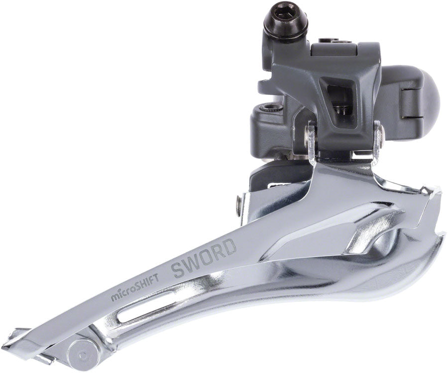 NEW microSHIFT Sword Front Derailleur - 10-Speed, Double, 46-52t Max Ring, 31.8/34.9mm Band Clamp, Sword Compatible - Around the Cycle
