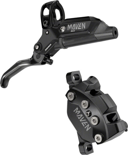 NEW SRAM Maven Silver Disc Brake and Lever - Front, Post Mount, 4-Piston, Aluminum Lever, SS Hardware, Black, A1 - Around the Cycle