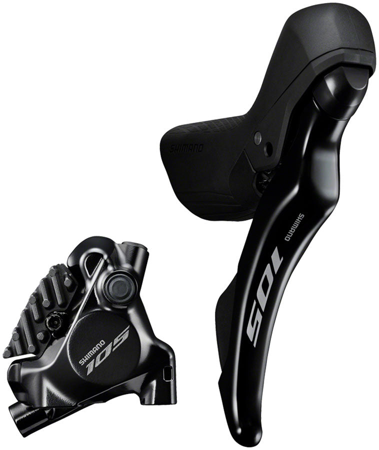 NEW Shimano 105 ST-R7120-R Shift/Brake Lever with BR-R7170 Hydraulic Disc Brake Caliper - Right/Rear, 12-Speed, Flat Mount, Black - Around the Cycle