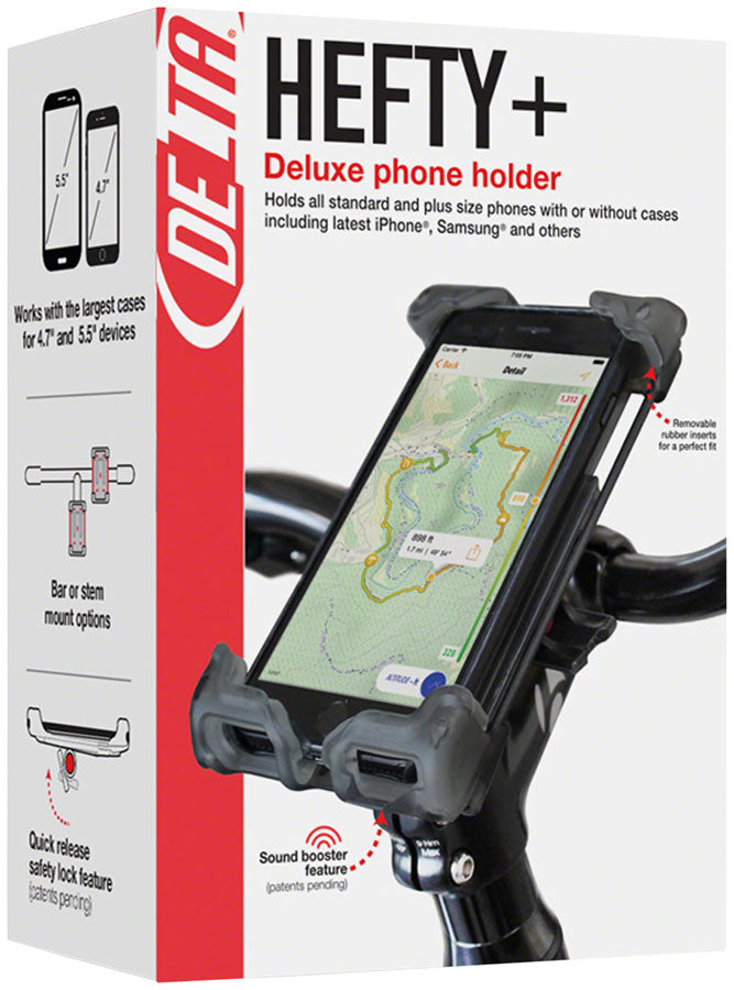 NEW Delta Hefty Holder Plus Smartphone Bike Mount - Clear Gray