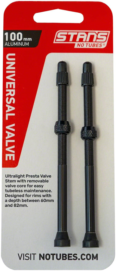 NEW Stan's NoTubes Alloy Valve Stems - 100mm, Pair, Black - Around the Cycle