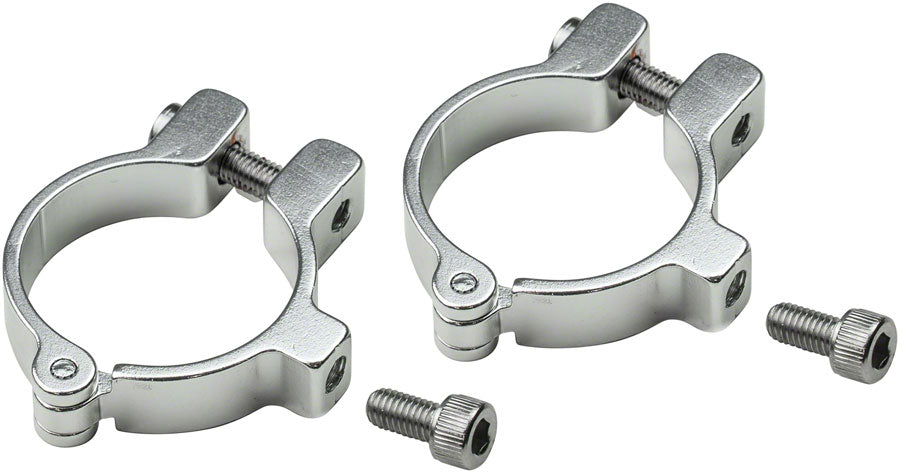 NEW Velo Orange Hinged Water Bottle Cage Clamps - 31.8mm, Silver - Around the Cycle