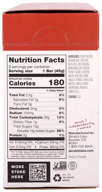 NEW Skratch Labs Crispy Rice Cake - Salted Maple and Mallow, Pack of 8 - Around the Cycle