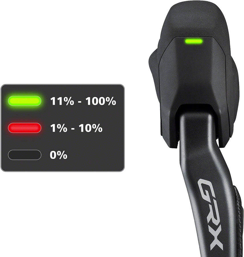 NEW Shimano GRX ST-RX825 Di2 Shift/Brake Lever with BR-RX820 Hyd Disc Brake Caliper - Right/Rear, 12-Speed, Flat Mount Caliper, For 25mm Mount - Around the Cycle