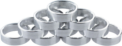 NEW Problem Solvers Headset Stack Spacer - 28.6, 10mm, Aluminum, Silver, Bag of 10 - Around the Cycle