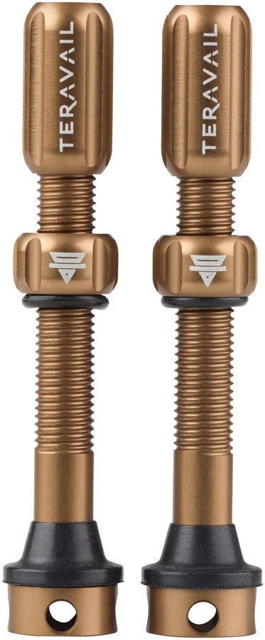 NEW Teravail Alloy Tubeless Valves - Pair, 48mm, Matte Copper - Around the Cycle