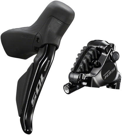 NEW Shimano 105 ST-R7170-R Di2 Shift/Brake Lever with BR-R7170 Hydraulic Disc Brake Caliper - Rear, 12-Speed, Flat Mount, Black - Around the Cycle