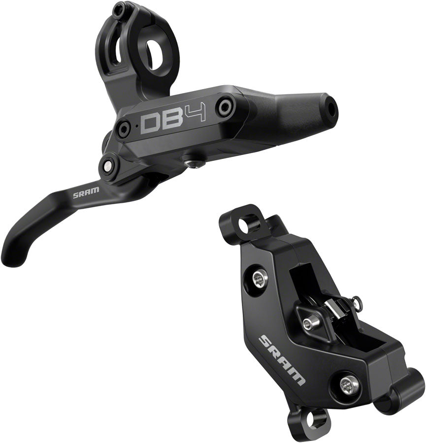 NEW SRAM DB4 Disc Brake and Lever - Right, Front or Rear, 2000mm Hose, Post Mount, 4-Piston, Aluminum Lever, Diffusion Black, A1 - Around the Cycle