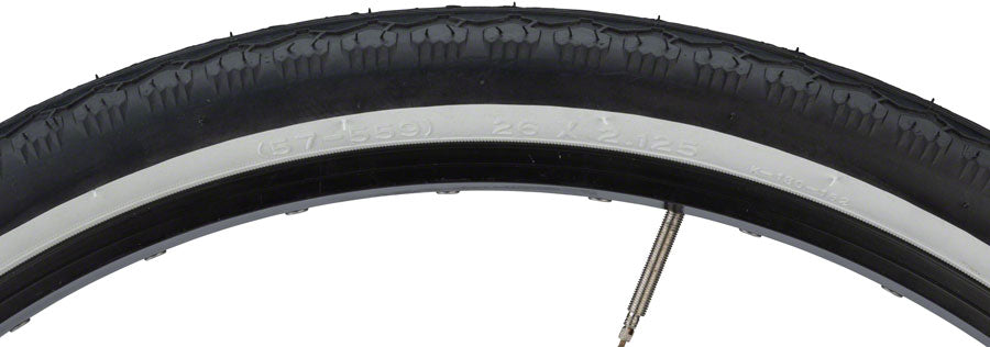 NEW Kenda Cruiser K130 Tire - 26 x 2.125, Clincher, Wire, Black/White, 22tpi