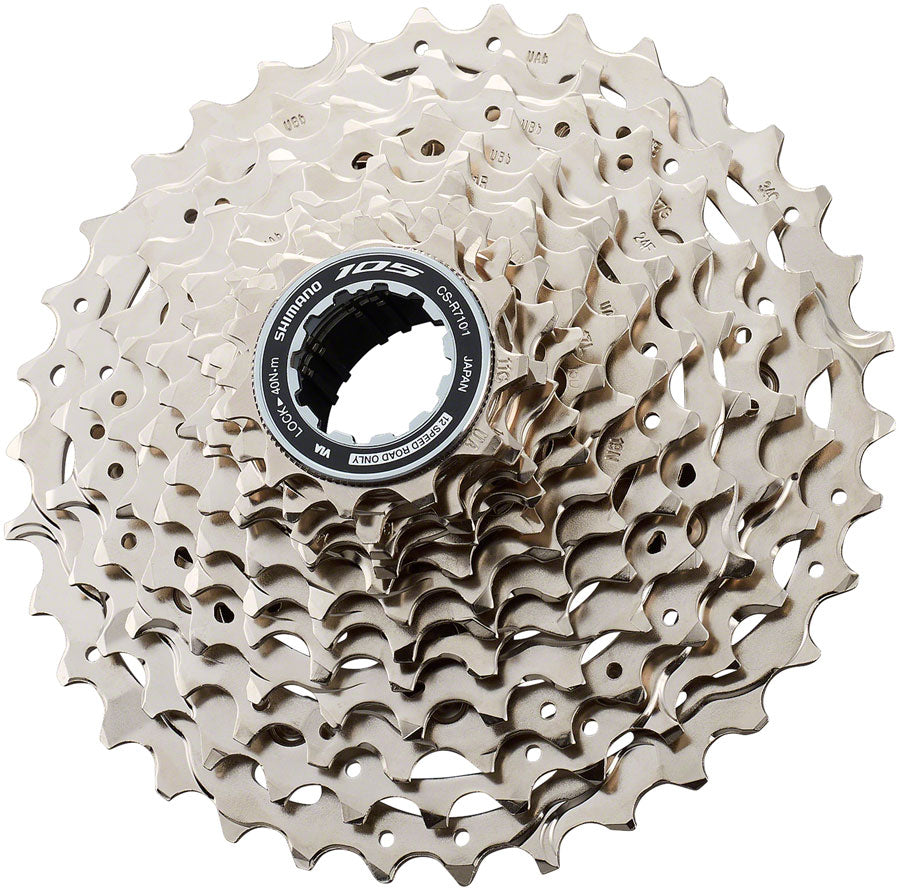NEW Shimano 105 CS-R7101-12 Cassette - 12-Speed, 11-34t, HG L2, Silver