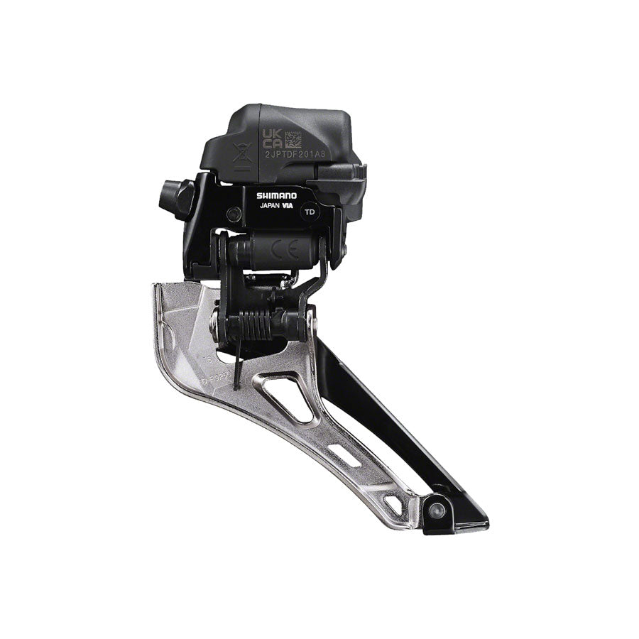 NEW Shimano Dura-Ace FD-R9250 Di2 Front Derailleur - 2x12-Speed, Braze-on, Down Swing, For 50-55t Max, Black/Silver - Around the Cycle