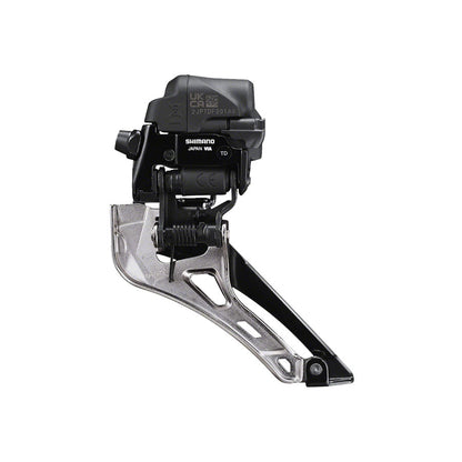 NEW Shimano Dura-Ace FD-R9250 Di2 Front Derailleur - 2x12-Speed, Braze-on, Down Swing, For 50-55t Max, Black/Silver - Around the Cycle