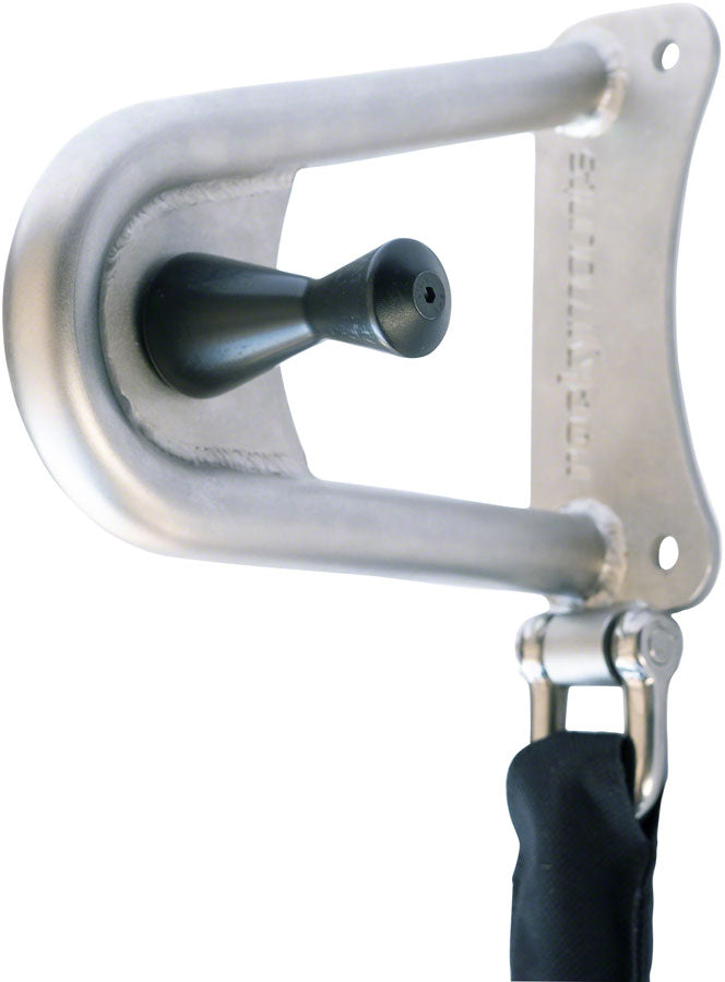 NEW RockyMounts WallRide SS+ Wall-Mounted Storage Rack - Stainless Steel, 10mm Stainless Steel Lock, Powdercoat Silver