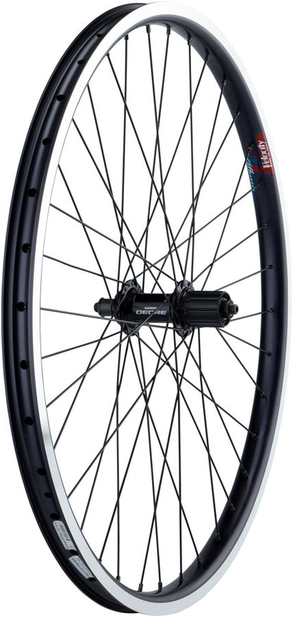 NEW Quality Wheels Value HD Series Rear Wheel - 26", QR x 135mm, Rim Brake, HG 10, Black - Around the Cycle