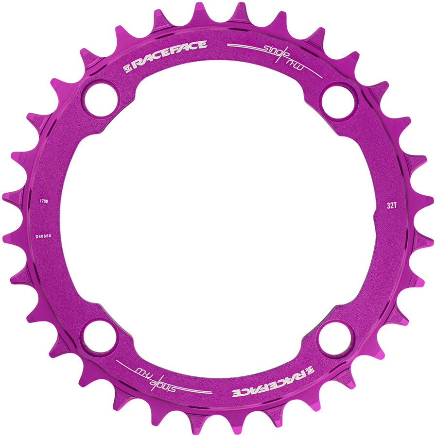 NEW RaceFace 1x Narrow Wide Chainring - 36t, 104 BCD, 10-12 Speed, 7075 Aluminum, Purple - Around the Cycle