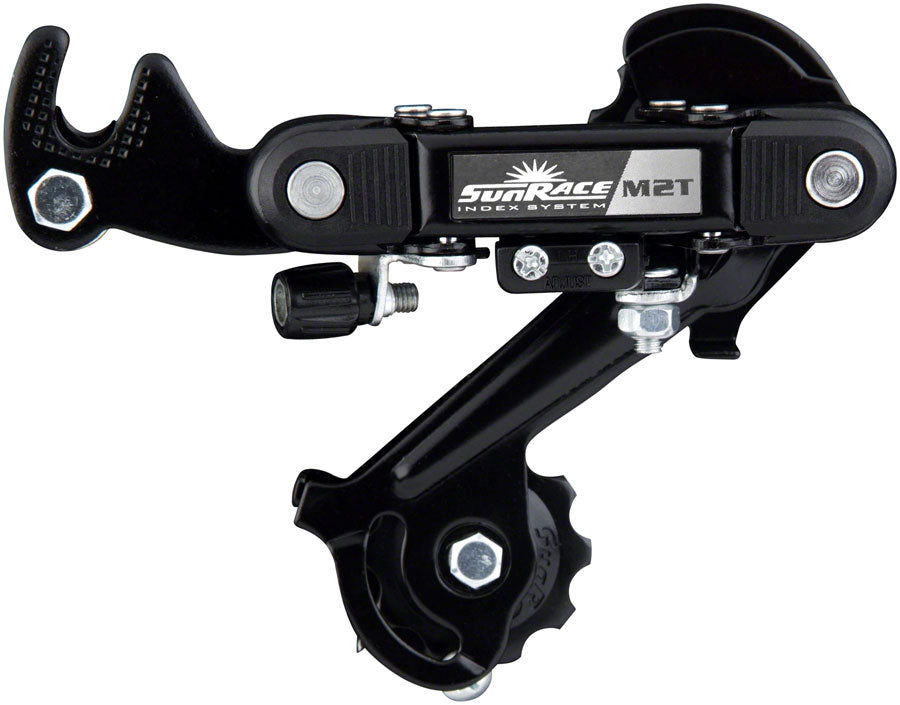 NEW SunRace M2T Rear Derailleur - 6/7-Speed, Long Cage, Dropout Claw Hanger, Black - Around the Cycle