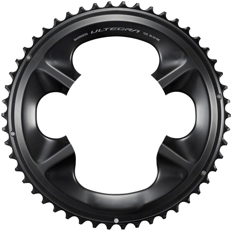 Shimano Ultegra FC-R8100 12-Speed Chainring - 50t, Asymmetric 110 BCD, Black, NK - Around the Cycle