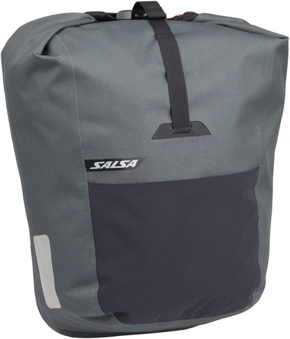 NEW Salsa EXP Series Agave Pannier - 12.5L, Roll-Top, Gray, Each - Around the Cycle