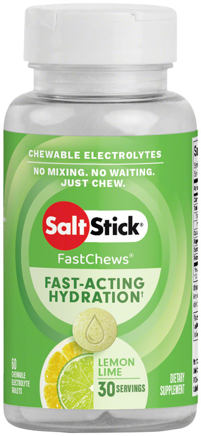 NEW SaltStick Fastchews Chewable Electrolyte Tablets: Bottle of 60, Lemon Lime - Around the Cycle